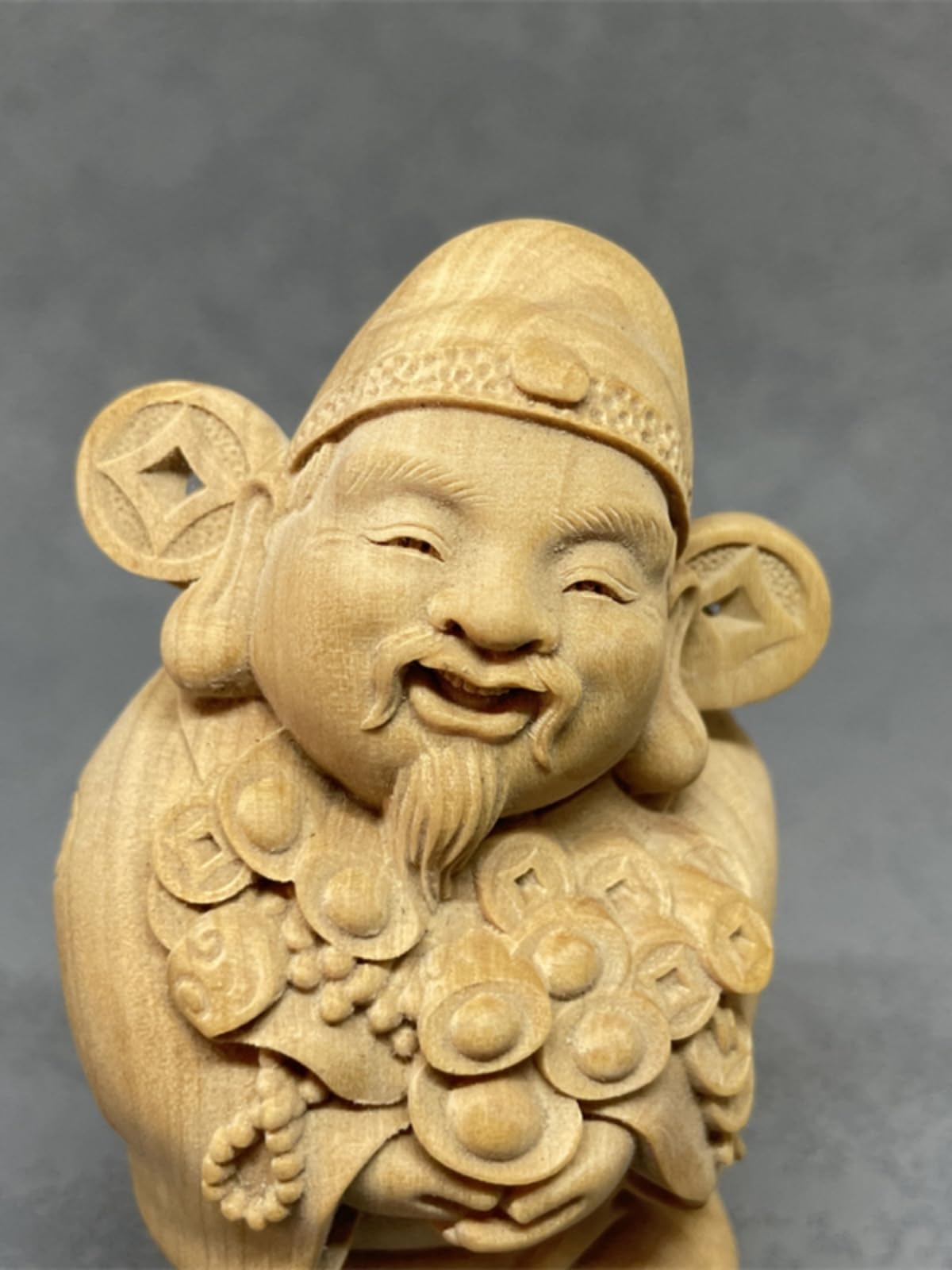 Amazon｜木製ペンダント 恵比寿像 ツゲ 木彫仏像 車載置物 七福神の